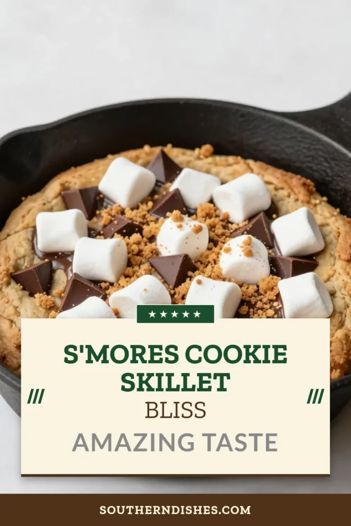 Indulge in the ultimate S'mores cookie skillet&mdash;a perfect blend of flavors for your next dessert! This easy s'mores dessert recipe features a gooey s'mores dessert experience with layers of marshmallows, chocolate chips, and graham crackers, all baked in a skillet. It&rsquo;s the perfect skillet cookie recipe for gatherings and a sweet treat for any occasion. Don&rsquo;t miss out&mdash;try this delicious chocolate chip cookie skillet today! #SmoreCookieSkillet #DessertRecipes #SkilletDessert #YummyTreats