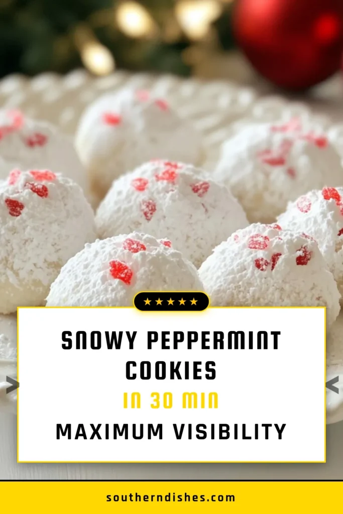 Discover the delight of peppermint snowball cookies, the perfect addition to your holiday cookie recipes! These easy peppermint cookies are a festive dessert idea that will impress your guests and bring holiday cheer. With just a few simple ingredients, you can whip up these delicious Christmas baking recipes in no time. Don&rsquo;t miss out&mdash;try this yummy recipe today! #PeppermintSnowballCookies #HolidayBaking #ChristmasCookies #FestiveDesserts