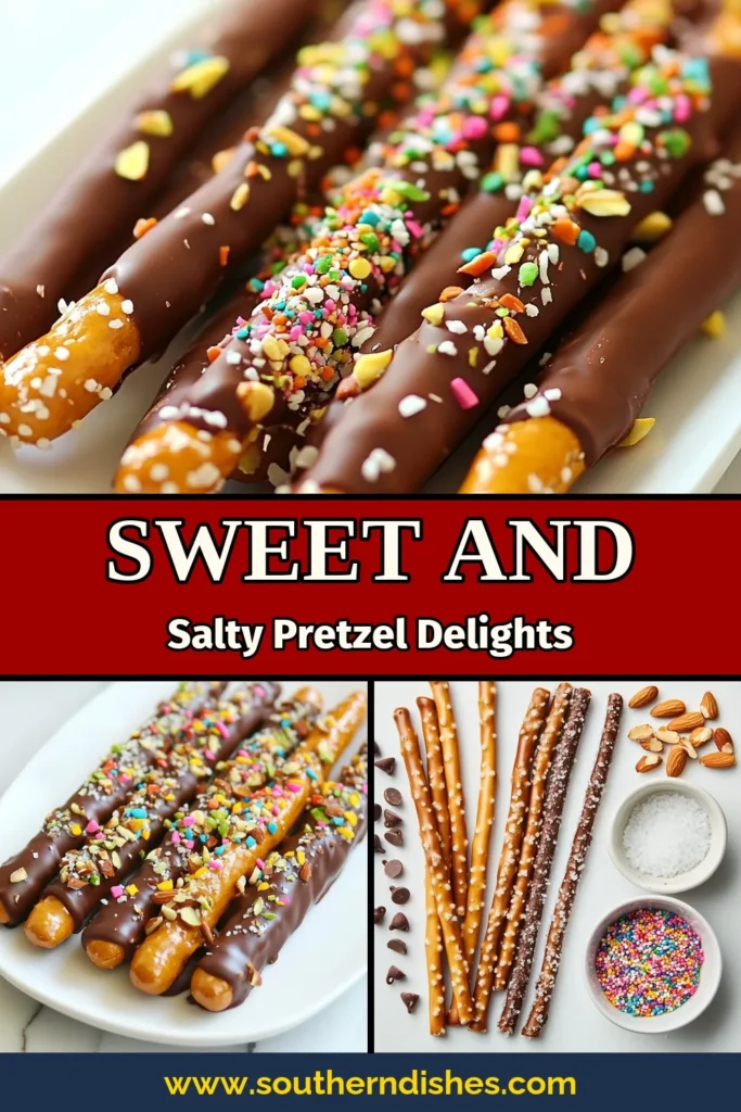 Indulge in these Choco Fudge Dipped Pretzel Rods &ndash; the ultimate chocolate dipped pretzels treat that&rsquo;s perfect for any occasion! This easy pretzel rod recipe combines crunchy pretzels with rich chocolate and your choice of delightful toppings. Discover how to make homemade pretzel snacks that will impress everyone. Perfect for dessert ideas, these treats are simple to make and irresistibly delicious. Save this recipe and start your sweet adventure today! #ChocolateDippedPretzels #PretzelRodRecipe #HomemadeSnacks #DessertIdeas