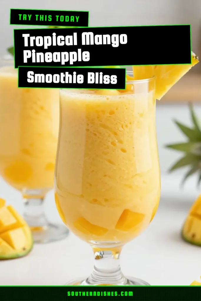 Dive into a refreshing tropical experience with this easy Tropical Mango Smoothie recipe! Combining ripe mango, fresh pineapple, and banana, this delicious coconut water smoothie is a must-try. Packed with nutrients, our healthy tropical smoothie uses Greek yogurt for creaminess and can be enjoyed any time of day. Blend up this pineapple banana smoothie today and savor the taste of paradise. Don't forget to save this Greek yogurt smoothie recipe! #MangoSmoothie #HealthySmoothies #TropicalRecipes #SmoothieRecipes