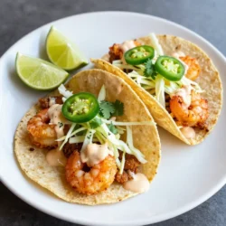 To make Bang Bang Shrimp Tacos, you need fresh shrimp and a few key items. Here&rsquo;s a quick list of what you will need: - 1 lb shrimp, peeled and deveined - 3/4 cup all-purpose flour - 1/4 cup cornstarch - 1 teaspoon paprika - 1/2 teaspoon garlic powder - 1/2 teaspoon salt - 1/2 teaspoon black pepper - 1 cup buttermilk (or milk with lemon juice) - Vegetable oil for frying - 8 small corn tortillas These ingredients create a crispy and flavorful shrimp that pairs well with the sauce and toppings. The Bang Bang Sauce adds a sweet and spicy kick to the tacos. For the sauce, gather these items: - 1/2 cup mayonnaise - 2 tablespoons sweet chili sauce - 1 tablespoon sriracha (adjust to taste) - 1 teaspoon lime juice Mix these together to create a creamy sauce that elevates the dish. Toppings can make your tacos even better. Here are some great options: - Shredded cabbage - Sliced jalape&ntilde;os - Chopped cilantro - Lime wedges These toppings add crunch, spice, and freshness. Feel free to mix and match based on your taste! {{ingredient_image_1}} To make the Bang Bang sauce, grab a small bowl. Add 1/2 cup mayonnaise. Then, mix in 2 tablespoons of sweet chili sauce. Next, add 1 tablespoon of sriracha. You can adjust this to make it milder or spicier. Finally, squeeze in 1 teaspoon of lime juice. Stir it all together until smooth. Set this delicious sauce aside for later. Now let&rsquo;s prepare the shrimp. In a medium bowl, whisk together 3/4 cup all-purpose flour and 1/4 cup cornstarch. Add 1 teaspoon of paprika, 1/2 teaspoon of garlic powder, 1/2 teaspoon of salt, and 1/2 teaspoon of black pepper. This mix will give the shrimp a tasty crust. Next, take your shrimp. Dip each one into 1 cup of buttermilk. Let the excess buttermilk drip off. Then, dredge the shrimp in the flour mixture. Make sure each shrimp is well-coated. Heat about 1 inch of vegetable oil in a large skillet over medium-high heat. Wait until the oil shimmers, about 350&deg;F. Carefully add the shrimp to the hot oil in batches. Fry them for about 2 to 3 minutes on each side. Look for a golden-brown color and a crispy texture. Use a slotted spoon to take the shrimp out. Place them on a plate lined with paper towels to absorb any extra oil. Warm your 8 small corn tortillas in a skillet or microwave. This makes them easy to fold. On each tortilla, place a few shrimp. Drizzle on that tasty Bang Bang sauce. Top with shredded cabbage, sliced jalape&ntilde;os, and chopped cilantro. Serve with lime wedges on the side for some zesty flavor. Enjoy your Bang Bang shrimp tacos! To get the best shrimp, use fresh, peeled, and deveined shrimp. Make sure the oil is hot before frying. I heat the oil to about 350&deg;F. This gives a crispy outside and juicy inside. Fry in small batches. This keeps the oil temperature steady. Fry each shrimp for 2-3 minutes on each side. Watch for a golden color. Use a slotted spoon to lift the shrimp out. Place them on a paper towel to absorb extra oil. To adjust the Bang Bang sauce, start with the basic recipe. If you want more heat, add more sriracha. You can also mix in some cayenne pepper for extra spice. If you prefer a milder sauce, reduce the sriracha. You can even skip it altogether. The sweet chili sauce adds a nice sweetness, balancing the flavor. Lime juice gives it a fresh touch, so keep that in any version. Warm tortillas can make your tacos even better. After warming them, cover them with a clean towel. This keeps the heat in. You can also place them in a low oven, around 200&deg;F, to stay warm. Just be careful not to dry them out. If you have leftover tacos, wrap them tightly in foil. This helps maintain warmth and keeps them fresh. Pro Tips Use Fresh Shrimp: For the best flavor and texture, opt for fresh or high-quality frozen shrimp that has been properly thawed. Control the Oil Temperature: Maintaining the oil temperature around 350&deg;F is crucial for achieving crispy shrimp without excessive oil absorption. Customize the Bang Bang Sauce: Feel free to adjust the levels of sriracha and sweet chili sauce to cater to your heat preference. Warm Tortillas Properly: Warm the tortillas just before serving to keep them pliable and improve the overall taco experience. {{image_2}} You can swap shrimp for other proteins. Chicken works great in this recipe. Use boneless thighs for juicy bites. Firm fish like mahi-mahi or tilapia also suits this dish well. For a twist, try tofu. It absorbs flavors well and adds a nice texture. While the Bang Bang sauce is tasty, feel free to get creative. A garlic aioli adds a creamy touch. A spicy chipotle sauce can give it a smoky flavor. You could also use a simple lime crema with yogurt, lime juice, and a pinch of salt. Experiment and find your favorite! You can easily make this dish plant-based. Use cauliflower instead of shrimp. Roast or fry the florets for a crunchy bite. For vegan sauce, mix vegan mayo with sweet chili sauce and sriracha. This keeps the flavor while making it suitable for everyone. Enjoy the fun of cooking! To store leftover shrimp tacos, first, remove the shrimp from the tortillas. Place the shrimp in an airtight container. Wrap the tortillas in foil or plastic wrap to keep them fresh. Store both in the fridge for up to two days. This way, you keep the shrimp and tortillas safe from drying out. When you reheat the shrimp, aim to keep them crispy. Preheat your oven to 400&deg;F (204&deg;C). Spread the shrimp on a baking sheet in a single layer. Bake for about 10 minutes, or until heated through and crispy again. Avoid using the microwave, as it can make the shrimp soggy. For the tortillas, warm them in a skillet over medium heat for a few seconds on each side. Store any leftover Bang Bang sauce in a clean jar or container with a lid. Keep it in the fridge for up to one week. If you want to extend its life, avoid mixing in fresh ingredients. Just add those when you serve the tacos. This way, your sauce stays fresh and tasty longer. For Bang Bang Shrimp Tacos, I recommend using medium to large shrimp. They offer a good bite and great flavor. Fresh shrimp is best, but frozen shrimp works too. Just make sure to thaw them properly. Look for shrimp that is peeled and deveined to save time. The less prep work, the better! Yes, you can use store-bought sauce if you're short on time. Many brands offer tasty sauces that mimic the homemade version. Just check the ingredients to find one that fits your taste. However, making your own sauce is easy and lets you control the flavor. It can be as spicy or mild as you like! I love serving Bang Bang Shrimp Tacos with fresh sides. Here are some great options: - Mexican rice: It adds a nice texture and flavor. - Black beans: They are hearty and nutritious. - Guacamole: Creamy and full of flavor. - Corn salad: A refreshing crunch to balance the tacos. These sides round out the meal and add color to your plate! Bang Bang Shrimp Tacos are a fun way to enjoy shrimp. You learned about the key ingredients, like shrimp and sauce, and how to cook them just right. We covered tips for getting the shrimp crispy and adding spicy sauce. You can even swap proteins or make vegan versions. Remember to store any leftovers properly to keep them tasty. These tacos are easy to make and a sure hit at any meal. Enjoy your cooking adventure!