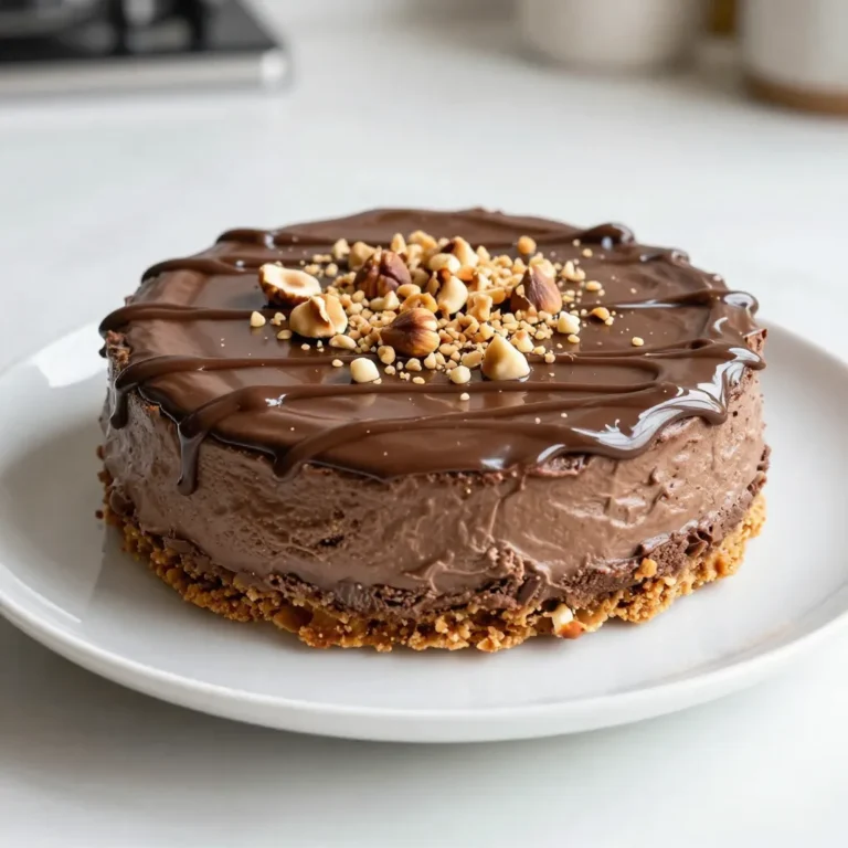 - 200g digestive biscuits, crushed - 100g unsalted butter, melted - 300g cream cheese, softened - 200g Nutella - 100g powdered sugar - 1 teaspoon vanilla extract - 200ml heavy whipping cream - A pinch of salt To make a delicious no-bake Nutella cheesecake, you need a few simple items. First, the base is made from digestive biscuits. These biscuits add a nice crunch and sweetness. You will also need unsalted butter, which helps hold the crust together. Next, the filling shines with cream cheese and Nutella. Cream cheese gives the cheesecake its creamy texture, while Nutella adds rich chocolate flavor. A bit of powdered sugar sweetens the mix, and vanilla extract brings out the flavors. A small pinch of salt balances the sweetness. Finally, heavy whipping cream is essential. Whipping it creates a light and airy filling. It transforms the cheesecake into a smooth delight that melts in your mouth. - Extra Nutella - Crushed hazelnuts When it comes to toppings, you can get creative. If you love Nutella, spread extra on top. This adds a glossy finish and extra flavor. You can also sprinkle crushed hazelnuts for some crunch. They add a nice texture and enhance the Nutella taste. These toppings make the cheesecake even more appealing and tasty. {{ingredient_image_1}} 1. In a mixing bowl, combine the crushed digestive biscuits with the melted butter. 2. Mix until all the biscuits are coated well. This forms a tasty base. 3. Next, press the biscuit mixture into the bottom of a 9-inch springform pan. 4. Use the back of a measuring cup to smooth it out evenly. This ensures a firm crust. 1. In a large bowl, combine softened cream cheese and Nutella. 2. Add powdered sugar, vanilla extract, and a pinch of salt. 3. Beat with an electric mixer until the mixture is smooth and creamy. 4. In another bowl, whip the heavy cream until stiff peaks form. 5. Carefully fold the whipped cream into the Nutella cream cheese mixture until fully incorporated. This adds lightness to the filling. 1. Pour the Nutella cheesecake filling over the prepared crust in the springform pan. 2. Use a spatula to smooth the top. This makes it look nice and even. 1. Refrigerate the cheesecake for at least 4 hours. This helps it set and firm up. 2. For the best results, let it chill overnight. This allows the flavors to blend well and gives you a better texture. To make your cheesecake smooth, beat the cream cheese well. Start with softened cream cheese. This helps avoid lumps. Use an electric mixer for best results. Mix until the cream cheese is creamy and fluffy. Next, when you fold in the whipped cream, do it gently. Use a spatula and scoop from the bottom. This keeps the air in the whipped cream. Avoid stirring too hard. You want a light and airy texture for your cheesecake. For a great presentation, remove the cheesecake from the springform pan carefully. Use a spatula to lift it out. Spread extra Nutella on top. Sprinkle crushed hazelnuts for a nice crunch. This adds both flavor and looks. Pair this dessert with coffee or tea. A hot drink balances the sweetness. You could also serve it with fresh berries. Their tartness complements the rich Nutella. One mistake is overmixing the cheesecake filling. Mixing too much can make it dense. Mix just until combined for a light texture. Another mistake is not chilling long enough. You need to refrigerate for at least four hours. For the best taste, chill it overnight. This helps the flavors blend and the cheesecake set properly. Pro Tips Chill Your Tools: Before whipping the cream, chill your mixing bowl and beaters in the freezer for about 10 minutes. This helps the cream whip faster and achieve stiff peaks. Use Room Temperature Ingredients: Ensure your cream cheese is at room temperature before mixing. This prevents lumps and helps create a smooth filling. Enhance Flavor with Salt: A pinch of salt can enhance the sweetness of desserts. Don’t skip it, as it balances the flavors beautifully. Proper Setting Time: For the best texture, let your cheesecake set overnight. This ensures a firmer texture and allows the flavors to meld perfectly. {{image_2}} You can switch up your no-bake Nutella cheesecake easily. Try using different chocolate spreads. Each spread brings a unique taste. For example, try dark chocolate or white chocolate spread. Both add a fun twist to your cheesecake. You can also add fruit or liqueur. Fresh strawberries or raspberries create a bright flavor. You can swirl in some raspberry jam for extra sweetness. If you like adult flavors, a splash of coffee liqueur can enhance the chocolate taste. It’s all about what you enjoy! Need gluten-free options? Use gluten-free biscuits instead of regular ones. Brands like almond or rice-based biscuits work well. They still give you a nice crust without the gluten. For dairy-free choices, look for vegan cream cheese and coconut cream. These options keep the cheesecake creamy and rich. You won’t miss the dairy at all! Just make sure to check labels for any hidden dairy. These substitutions help everyone enjoy this tasty dessert. To store leftover no-bake Nutella cheesecake, cover it with plastic wrap. This keeps it fresh and prevents it from drying out. You can also use a cake dome for better coverage. The cheesecake lasts up to five days in the fridge. Enjoy it within this time for the best taste and texture. Yes, you can freeze no-bake cheesecake! It freezes well, so it’s a great option for meal prep. To freeze, wrap the cheesecake tightly in plastic wrap, then place it in an airtight container. This prevents freezer burn. To thaw, move the cheesecake to the fridge for about eight hours. You can also let it sit on the counter for about an hour if you're in a hurry. Enjoy your cheesecake any time! Yes, you can make this cheesecake a day before. It tastes better after resting. Just chill it in the fridge. This helps the flavors blend well. Plus, it saves you time on serving day. If you don’t have digestive biscuits, use graham crackers. They work great as a crust. You can also try vanilla wafers for a sweet twist. Just crush them the same way. The texture will still be nice and crunchy. You can tell the cheesecake is set when it feels firm to the touch. Stick a toothpick in the center. If it comes out clean, it’s ready. A slight jiggle is okay, but it shouldn’t be runny. Refrigerating it overnight is best for a perfect set. Decorate your cheesecake with extra Nutella on top. Spread it evenly for a glossy look. Then, sprinkle crushed hazelnuts for crunch. You can also add chocolate shavings or fresh berries for color. This not only makes it pretty but adds more flavor. This no-bake Nutella cheesecake is simple and fun to make with each step. We explored the key ingredients, from digestive biscuits to cream cheese. You learned how to make a smooth filling and perfect crust, plus tips for avoiding common mistakes. Remember, chilling overnight makes a big difference in taste. With some easy variations, you can customize your cheesecake to fit your style. Enjoy a slice with coffee or tea. Now, it's time to create your delicious masterpiece!