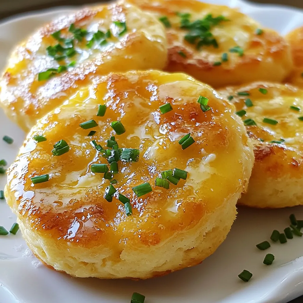 - Potatoes: Use large russet potatoes. They are starchy and create a light texture. The starch helps the scones hold together while staying fluffy. - Flour: Choose all-purpose flour for the best results. It gives the scones structure without being too heavy. The right flour balances the moisture from the potatoes. - Seasoning: Salt and baking powder are vital. Salt enhances flavor, while baking powder helps the scones rise. This combination provides the perfect taste and texture. - Butter: Use unsalted butter. It lets you control the saltiness of your scones. Softened butter mixes easily into the dough, making it rich and tender. - Optional Additions: Fresh chives add a mild onion flavor. They brighten the taste and provide a lovely color. If you like, fold them into the dough for extra flair. {{ingredient_image_1}} - Boiling and draining: First, peel and chop two large russet potatoes. Place them in a pot with salted water. Boil them for 15-20 minutes until they are fork-tender. This means a fork should slide in easily. After boiling, drain the potatoes well. - Cooling and mashing: Let the potatoes cool slightly after draining. Once they are cool enough to handle, mash them until smooth. Make sure there are no lumps. Let the mashed potatoes cool completely before using them in the dough. - Combining ingredients: In a mixing bowl, combine the cooled mashed potatoes with one cup of all-purpose flour, one teaspoon of baking powder, and half a teaspoon of salt. Add two tablespoons of softened unsalted butter to the mix. Stir until a dough starts to form. - Kneading the dough: Sprinkle some flour on a clean surface. Lightly knead the dough for one to two minutes. You want it to come together but remain soft. Avoid over-kneading, as this can make the scones tough. - Rolling and cutting: Roll the dough out to about half an inch thick. Use a cookie cutter or a glass to cut out round scones. Make sure they are of uniform thickness for even cooking. - Cooking method: Heat a non-stick skillet or griddle over medium heat. Cook the scones for about five to six minutes on each side. You want them golden brown. Once cooked, remove the scones from the pan and let them cool on a wire rack for a few minutes before serving. Enjoy them warm! - Adjusting moisture levels: Use enough flour to keep the dough from being sticky. If your dough feels wet, add a little more flour, one tablespoon at a time. This helps form a nice scone without being too dry. - Kneading: Knead the dough gently for only 1-2 minutes. Stop when the dough is smooth but still soft. Over-kneading makes the scones tough. You want a light, fluffy texture that melts in your mouth. - Overcooking vs. undercooking: Watch the scones closely while they cook. They should turn golden brown. If they are too dark, they may taste burnt. If they are too light, they may be doughy inside. - Importance of letting mashed potatoes cool: Always let the mashed potatoes cool fully before mixing with other ingredients. If they are warm, they can melt the butter and change the dough's texture. This step is key for perfect scones. Pro Tips Use Starchy Potatoes: For the best texture, choose starchy potatoes like russets to create fluffy scones. Cool the Potatoes: Allow the mashed potatoes to cool completely before mixing with flour to prevent a sticky dough. Experiment with Flavors: Add herbs or spices to the dough for a unique twist; rosemary or garlic powder work well. Check Your Heat: Ensure your skillet is at the right temperature; too hot can burn the scones while they remain uncooked inside. {{image_2}} You can make your Scottish Tattie Scones even better by adding flavor. - Herb variations: Fresh herbs can really elevate the taste. Try adding chopped rosemary or parsley. These herbs bring a lovely aroma and a touch of green to your scones. - Cheese options: Cheese is a fantastic addition too. You can mix in shredded cheddar, feta, or even a creamy goat cheese. Each cheese adds its unique flavor and richness to the dough. Tattie Scones are so versatile. You can enjoy them in many tasty ways. - Pairing options: These scones go great with soups. Try serving them with a warm bowl of tomato soup or a hearty vegetable stew. The scones will soak up the flavors beautifully. - Breakfast ideas: For breakfast, you can serve Tattie Scones with eggs. Top them with a fried egg or some avocado. You can even spread a bit of butter or cream cheese for a quick and yummy meal. To keep your Tattie Scones fresh, store them in the fridge. Place them in an airtight container. This keeps moisture in and helps them stay soft. They will last about three days this way. If you want to store them longer, consider freezing your scones. Wrap each scone tightly in plastic wrap, then place them in a freezer bag. This will help prevent freezer burn. They can stay frozen for up to three months. To reheat frozen scones, take them out and let them thaw in the fridge overnight. Then, warm them in a skillet over low heat for about 5 minutes on each side. This warms them through and gives them a nice, soft texture. For the best taste, serve Tattie Scones warm. After cooking, let them sit for a few minutes. This allows the flavors to settle. You can reheat them in a skillet or the oven. To reheat in the oven, preheat it to 350°F. Place the scones on a baking sheet and warm them for about 10 minutes. This keeps them soft and tasty. Enjoy them warm with butter or your favorite topping! Scottish Tattie Scones come from Scotland. They are a staple in Scottish cooking. Tattie means potato in Scots. These scones reflect Scotland's love for potatoes. The dish has roots in rural areas. Farmers made them with simple, local ingredients. Tattie scones are often served at breakfast or with tea. They show how basic foods can be delicious and comforting. Yes, you can make Tattie Scones ahead of time. Store them in an airtight container. They will stay fresh in the fridge for about three days. To reheat, place them in a skillet over medium heat. Cook for a few minutes on each side until warm. You can also microwave them for quick reheating. Just place them on a plate and cover with a damp paper towel. If you need a flour substitute, try gluten-free flour blends. They work well in this recipe. Look for blends that include rice flour or almond flour. These options keep the scones light and tasty. You can also use oat flour for a different flavor. Test small batches to find your favorite mix. In summary, we've explored the key ingredients, step-by-step instructions, and tips for making Scottish Tattie Scones. You learned about the importance of using russet potatoes, the right flour, and even optional flavor additions like fresh chives. I shared how to avoid common mistakes and suggested fun variations. Tattie Scones are versatile, easy to store, and perfect for many meals. With the right techniques, you can enjoy these tasty scones any time! Now, it's your turn to give them a try. Enjoy your cooking!