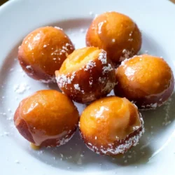 To make tasty maple glazed donut holes, you need a few key items. Here&rsquo;s the list: - 1 cup all-purpose flour - 1/4 cup granulated sugar - 1 tablespoon baking powder - 1/2 teaspoon salt - 1/2 teaspoon ground cinnamon - 1/4 teaspoon nutmeg - 1/2 cup whole milk - 1 large egg - 2 tablespoons unsalted butter, melted - 1 teaspoon vanilla extract - Oil for frying These ingredients create a soft and fluffy donut that melts in your mouth. The glaze adds sweet maple flavor. Here&rsquo;s what you need for it: - 1 cup powdered sugar - 2 tablespoons pure maple syrup - 1-2 tablespoons milk (as needed for consistency) This glaze gives a shiny finish and a rich taste. You can switch some ingredients if needed. Here are some ideas: - Use almond milk or oat milk instead of whole milk. This works well for dairy-free diets. - Swap granulated sugar with brown sugar for a deeper flavor. - If you don&rsquo;t have nutmeg, you can use extra cinnamon. - For a vegan option, use a flax egg in place of the large egg. These tips help you make the recipe your own. Enjoy experimenting with flavors! {{ingredient_image_1}} Start with a large bowl. Add 1 cup of all-purpose flour, 1/4 cup of granulated sugar, 1 tablespoon of baking powder, 1/2 teaspoon of salt, 1/2 teaspoon of ground cinnamon, and 1/4 teaspoon of nutmeg. Mix these dry ingredients well. In another bowl, whisk together 1/2 cup of whole milk, 1 large egg, 2 tablespoons of melted unsalted butter, and 1 teaspoon of vanilla extract until smooth. Pour the wet mix into the dry mix. Stir gently until combined. It&rsquo;s okay if there are small lumps; do not overmix. Heat oil in a deep fryer or heavy pot to 350&deg;F (175&deg;C). Use a small cookie scoop or two teaspoons to drop balls of dough into the hot oil. Be careful not to overcrowd the pan. Fry the donut holes for about 3-4 minutes until they are golden brown. Turn them occasionally for even cooking. Once done, use a slotted spoon to remove them and place them on a paper towel-lined plate to drain excess oil. In a separate bowl, whisk together 1 cup of powdered sugar, 2 tablespoons of pure maple syrup, and enough milk to get a smooth glaze. Start with 1 tablespoon of milk and add more if needed for the right consistency. Once the donut holes are cool to the touch, dip them into the maple glaze. Let any excess glaze drip off, then place them on a wire rack to set. Enjoy the rich, sweet flavor with each delightful bite! Frying your donut holes just right is key. Heat your oil to 350&deg;F (175&deg;C). Use a thermometer for accuracy. If the oil is too hot, the outside burns before the inside cooks. If it's too cool, the donut holes absorb too much oil, making them greasy. Drop the dough gently into the hot oil. Don&rsquo;t overcrowd the pan. This ensures even cooking and a fluffy texture. To create a smooth maple glaze, use powdered sugar. It mixes easily and gives a nice shine. Start with one cup of powdered sugar. Add two tablespoons of pure maple syrup for flavor. Then, add one or two tablespoons of milk. This helps reach the right consistency. Mix until smooth. If it&rsquo;s too thick, add more milk a little at a time. Avoid overmixing the dough. This can lead to tough donut holes. Small lumps in the batter are fine. Also, don&rsquo;t skip letting the donut holes cool before glazing. If they are too hot, the glaze will melt away. Lastly, ensure your oil is the right temperature. This is vital for cooking them perfectly without grease. Pro Tips Use Fresh Ingredients: Ensure that your baking powder is fresh for the best rise and texture in your donut holes. Monitor Oil Temperature: Use a thermometer to keep the oil at a consistent 350&deg;F (175&deg;C) for perfectly fried donut holes without becoming greasy. Don't Overmix: Mix the batter until just combined to keep your donut holes light and fluffy; lumps are okay! Glaze While Warm: Dip the donut holes into the glaze while they are still warm for better adhesion and flavor absorption. {{image_2}} You can change the flavor of your donut holes for fun. Try adding cocoa powder for chocolate donut holes. Just replace a bit of flour with it. For a fall treat, use pumpkin puree instead of milk. It gives a soft texture and a warm spice taste. You can also add orange zest for a fresh twist. The options are endless! If you want to mix it up, try different toppings. Instead of maple glaze, use a chocolate glaze. Melt dark chocolate and dip the donut holes in it. You can also sprinkle crushed nuts or coconut flakes on top. For a fruity touch, drizzle with raspberry or lemon glaze. Each option adds new flavors and colors to your treats. If you want a lighter version, try baking instead of frying. Use the same dough and form it into balls. Place them on a baking sheet and bake at 350&deg;F for about 12-15 minutes. This makes them airy and soft with less oil. You can also swap out regular milk for almond or oat milk. Enjoy guilt-free donut holes that still taste great! To keep your maple glazed donut holes fresh, place them in an airtight container. This will help to maintain their soft texture. You can store them at room temperature for up to two days. If you want them to last longer, you can refrigerate them. Just remember to wrap them well to avoid drying out. Freezing donut holes is easy! First, let them cool completely. Then, place them in a single layer on a baking sheet. Freeze them for about an hour. Once frozen, transfer them to a freezer bag. This way, you can enjoy them later. They will stay fresh for up to three months. To reheat your donut holes, pop them in the microwave for 10-15 seconds. This will warm them up nicely. If you want them crispy again, you can use the oven. Preheat it to 350&deg;F (175&deg;C) and bake them for 5-7 minutes. The glaze will melt slightly, making every bite delightful! Yes, you can. Almond milk or oat milk works well in this recipe. These options add a nice twist to the flavor. Just make sure to choose unsweetened versions to keep the taste balanced. You can store these donut holes for up to three days. Keep them in an airtight container at room temperature. If you want to keep them longer, try freezing them. They freeze well for about a month. Donut holes pair great with coffee or tea. You can also serve them with fresh fruit or whipped cream. For a fun twist, try dipping them in chocolate sauce. Yes, you can bake them instead. Preheat your oven to 350&deg;F (175&deg;C). Use a donut hole pan and fill each cavity with the batter. Bake for about 10-12 minutes. They will be a bit different but still tasty! In this blog post, we explored how to make tasty maple glazed donut holes. We covered the main and additional ingredients, plus helpful tips for making a great glaze. You learned step-by-step frying and preparation methods, along with common mistakes to avoid. We also discussed flavor variations, storage techniques, and answered common questions. Enjoy experimenting with different toppings and glazes. With these tips, you can create delicious treats that everyone will love. Happy cooking!